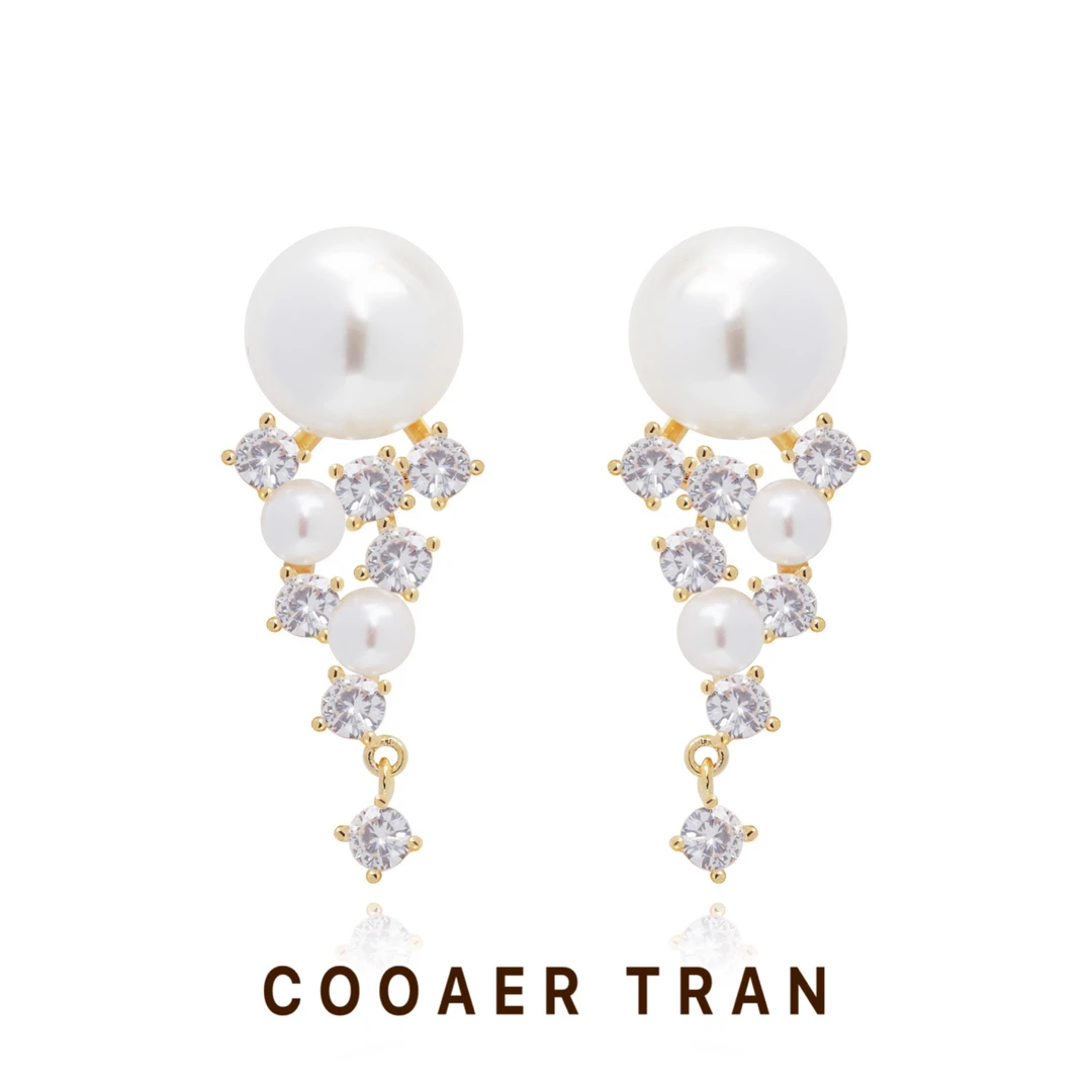 铜合金耳饰 【珠联】轻奢时尚精致气质设计简约小众耳饰RH7430#