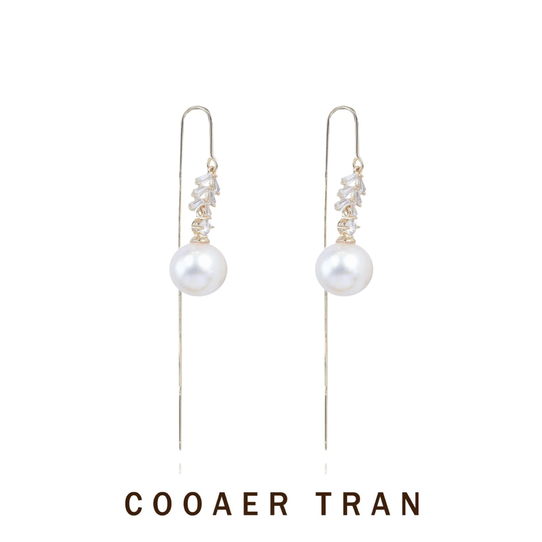 COOAER TRAN 铜合金耳饰 【卷珠帘】春季新品珠珠耳饰女RH6768#