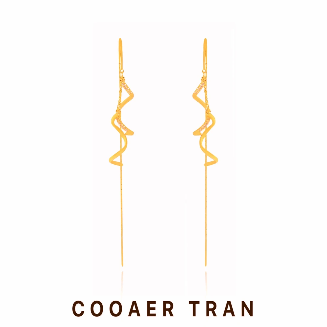 COOAER TRAN 铜合金耳饰 【星轨】简约气质时尚轻奢耳饰RH7287#
