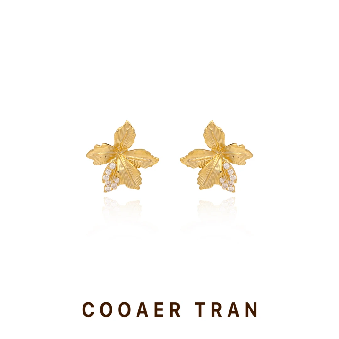 铜合金耳饰 【笙叶】时尚高级小众精致甜美百搭设计感耳饰RH8977#