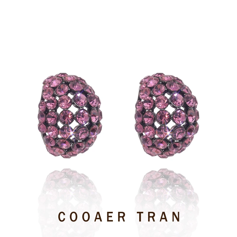 COOAER TRAN 铜合金耳饰 【紫琼】轻奢简约时尚百搭耳饰RH7142#