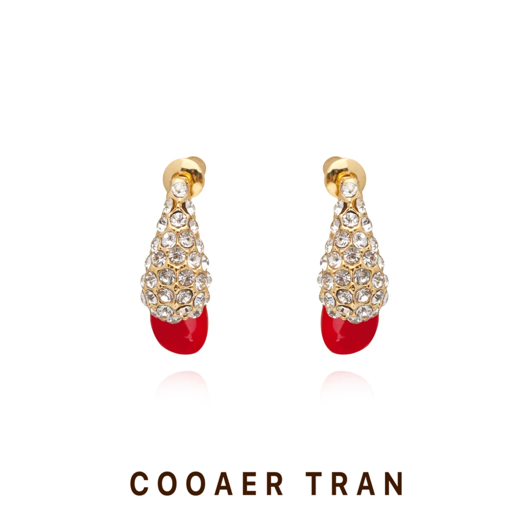 铜合金耳饰 【热恋】轻奢时尚小众气质个性简约设计感耳饰RH8791#