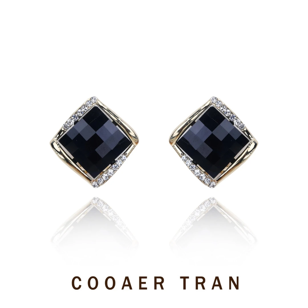 COOAER TRAN 铜合金耳饰 【夜幕】小众个性棱形送礼耳饰女RH6790#