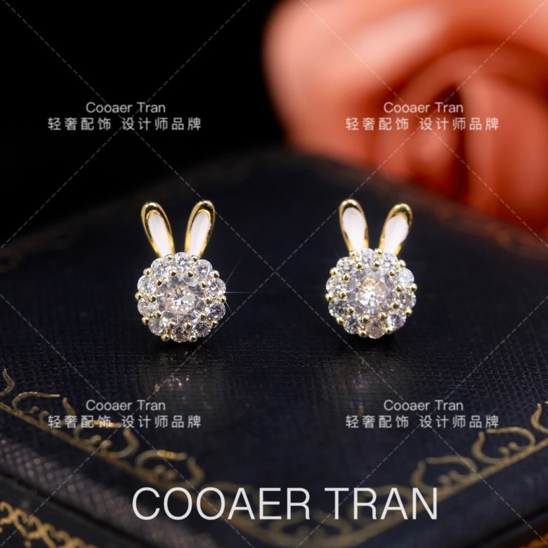 COOAER TRAN 合成锆石耳饰 【好事兔】轻奢时尚耳饰礼物RH7054#