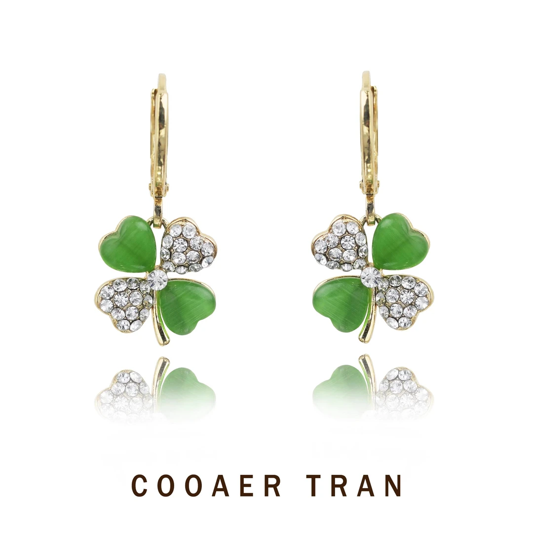 COOAER TRAN 铜合金耳饰 【夏日星河】网红爆款四叶草耳饰耳钉