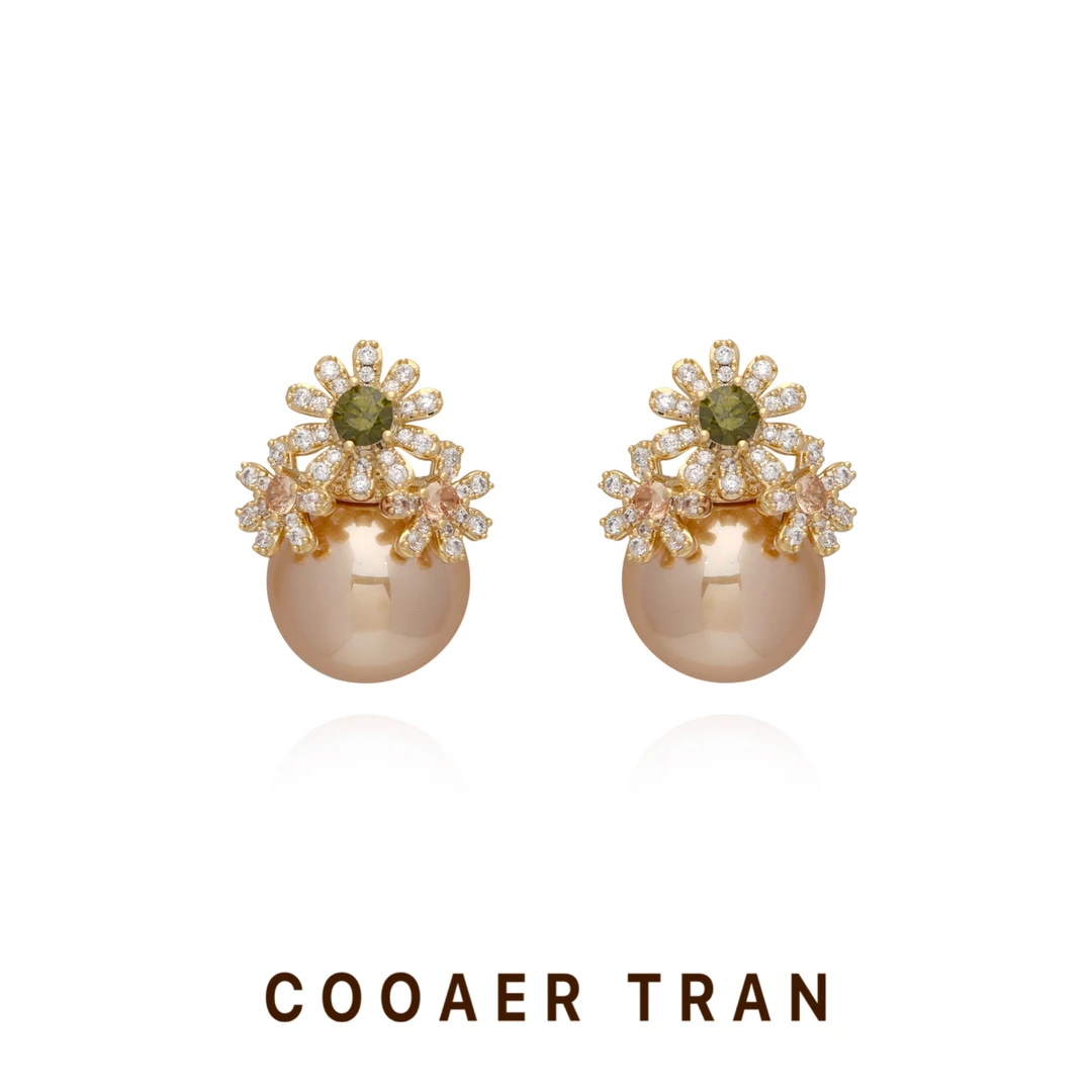 铜合金耳饰 【映秋】高级时尚美拉德秋冬小众气质百搭耳饰RH8941#