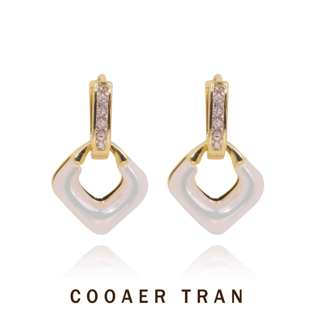 COOAER TRAN 铜合金耳饰 【雪诺】一款两戴气质棱形耳饰RH7021#