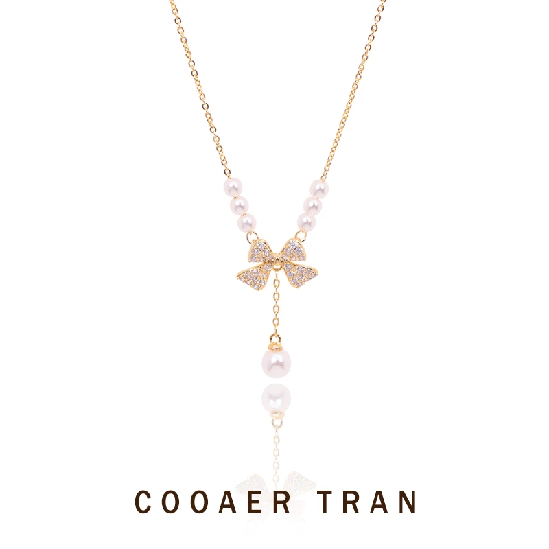 COOAER TRAN 合成锆石项链 【蝶梦】时尚轻奢精致项链XL1111#
