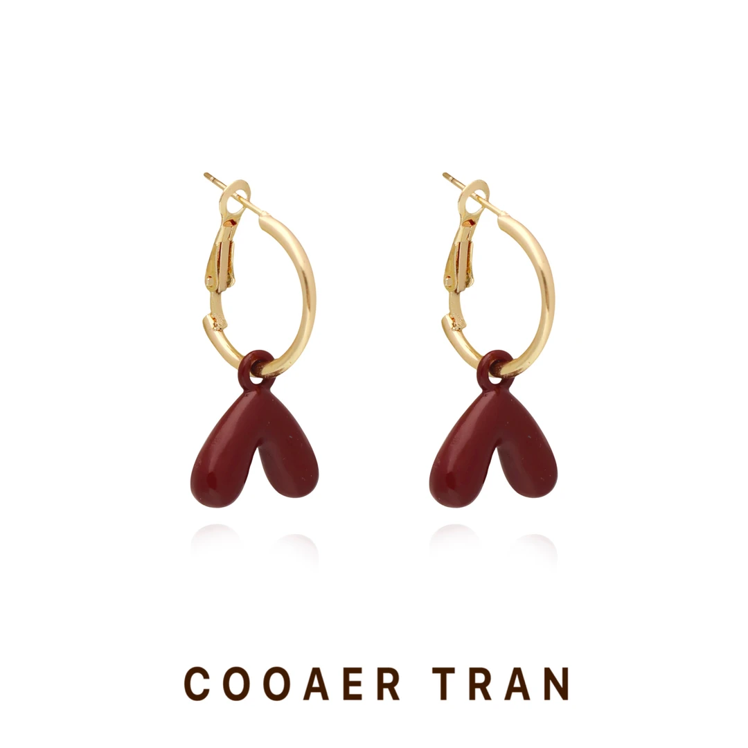 铜合金耳饰 【福心】轻奢时尚小众法式气质百搭高级感耳饰RH8819#