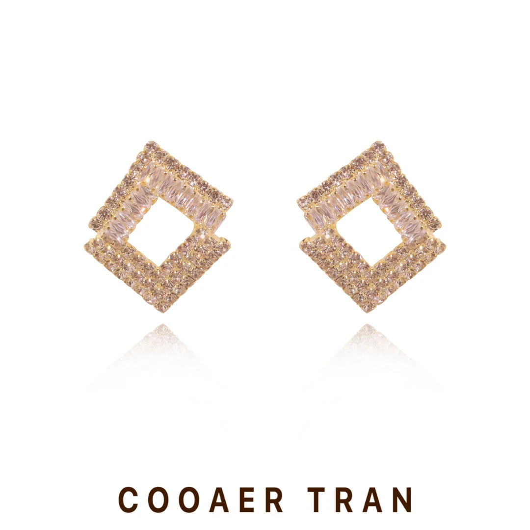 COOAER TRAN 铜合金耳饰 【迷宫】轻奢气质典雅耳饰RH7272#