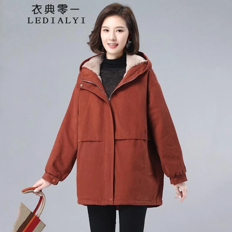 加绒加厚派克服棉服女2025冬季女装新款休闲宽松中年棉衣棉袄外套