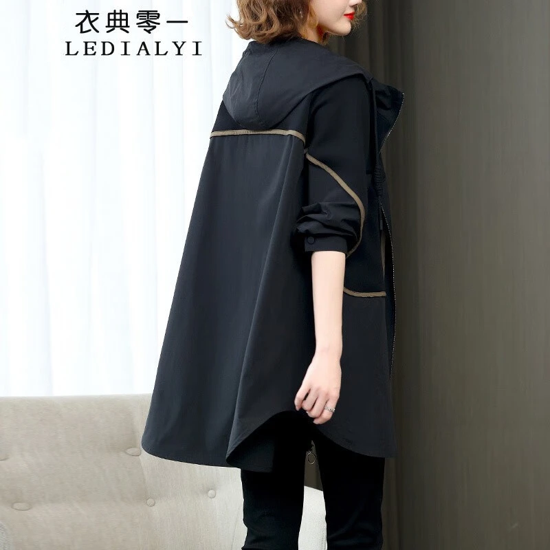 黑色风衣外套女2025春秋季女装新款高档气质中年小个子中长款大衣