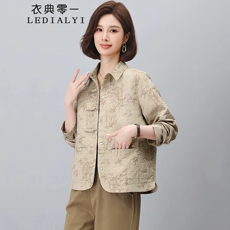 新中式国风外套女短款2025春秋季新款小个子中年休闲洋气夹克上衣