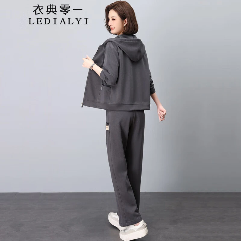 时尚气质减龄套装女2025春秋季女装新款中年小个子休闲直筒裤子