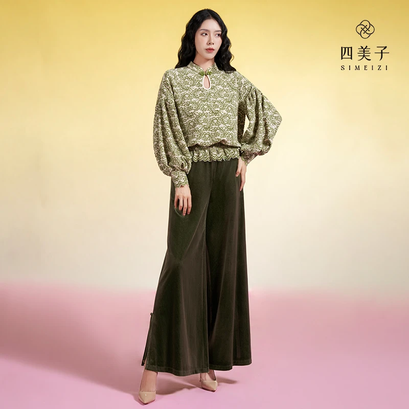 四美子竹溪/清瑶印花礼服裙套装长款复古优雅女装气质新中式国风