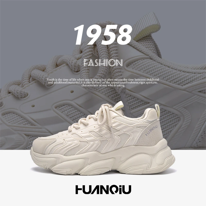 环球百搭厚底小白鞋潮流老爹鞋子男款2025新款秋季男鞋休闲运动鞋
