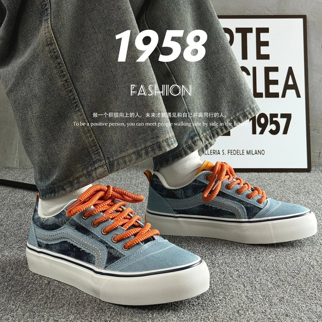 环球潮流帆布鞋子男款2025秋季新款休闲男鞋百搭男士鞋子轻便板鞋