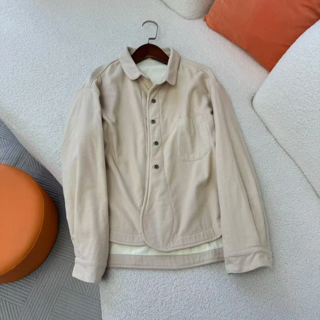 秋冬女棉质衬衫加绒衬衫韩版宽松休闲加绒磨毛衬衫a字衬衣