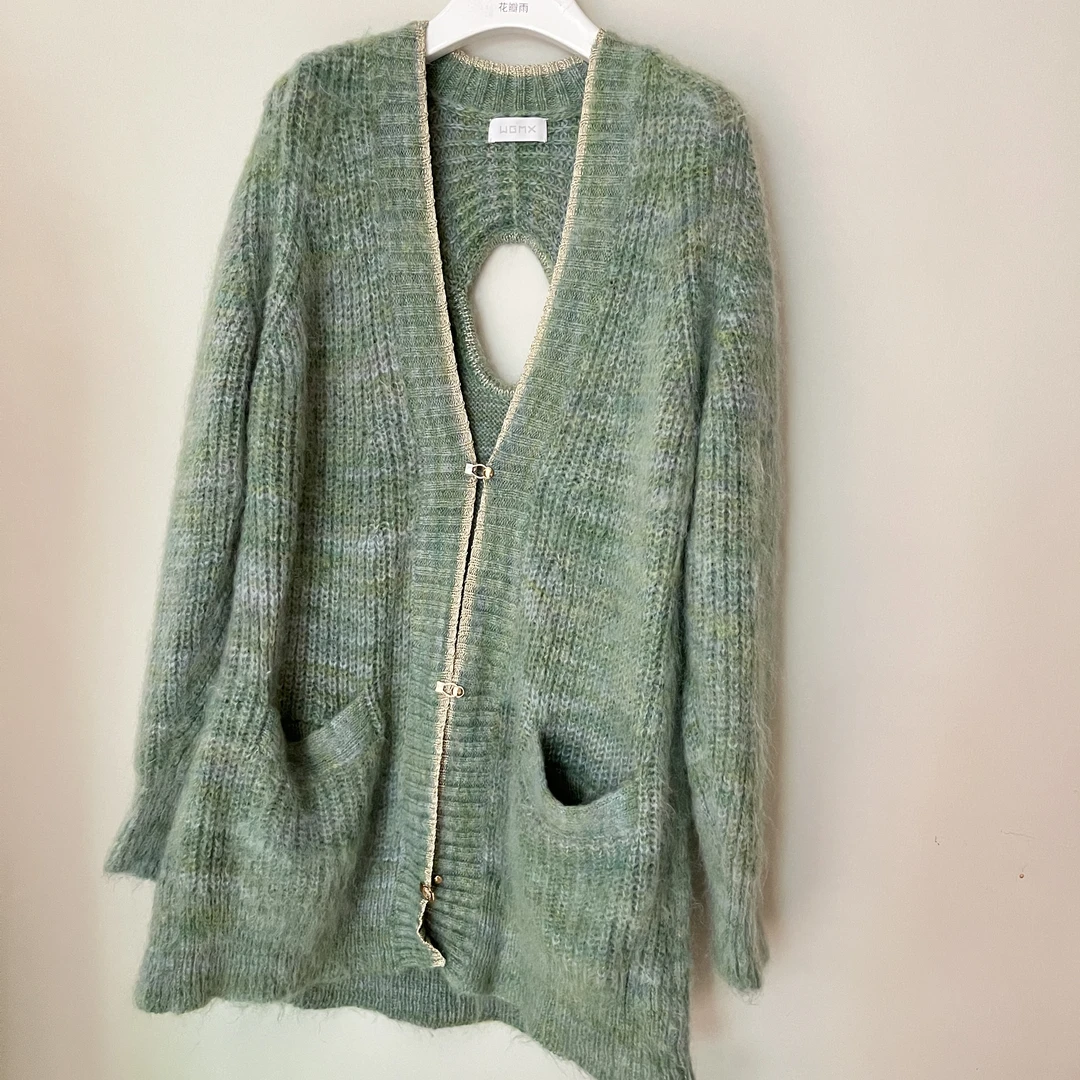 毛衣时尚针织休闲轻奢气质绿色到手价