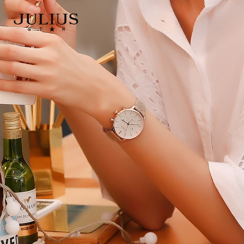 聚利时手表气质百搭多功能防水潮流大表盘学生日历星期石英腕表