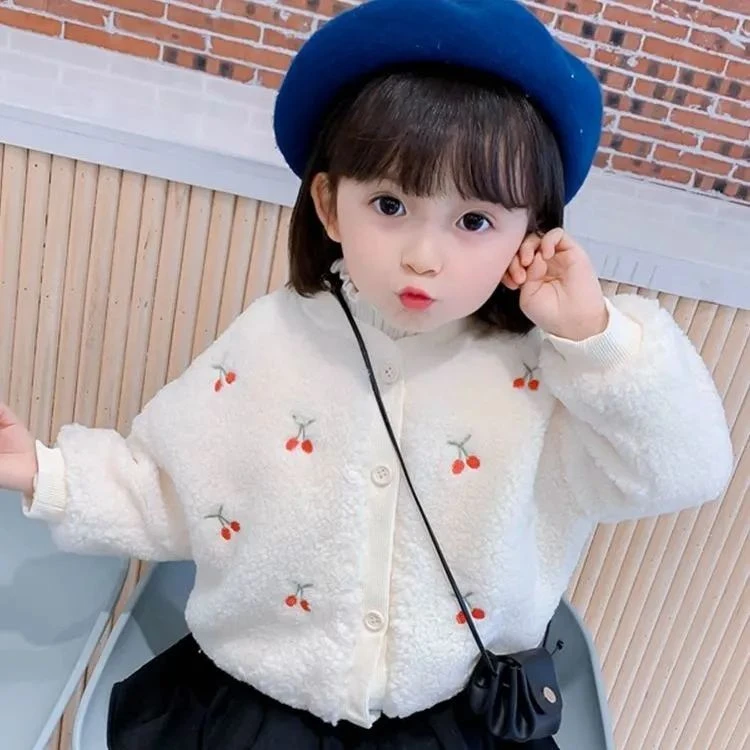 【小扬哥推荐】女童外套冬装新款洋气儿童加绒加厚开衫毛绒百搭潮