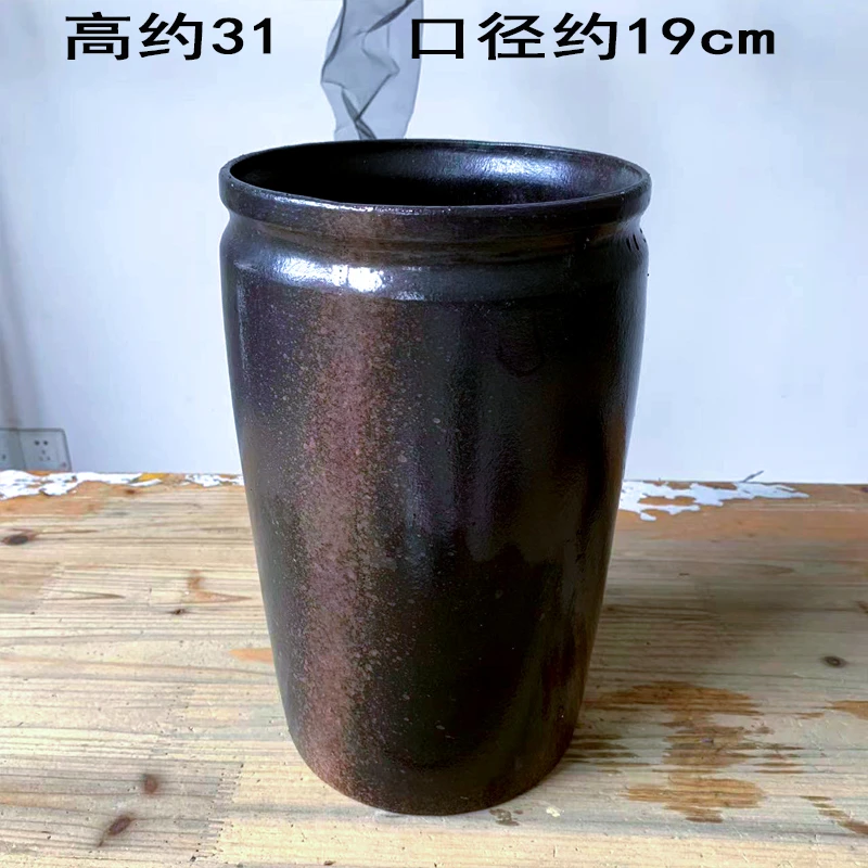 宜兴高筒吊兰花盆陶瓷多肉九尾狐花盆高筒陶罐大号盆景盆老桩陶盆