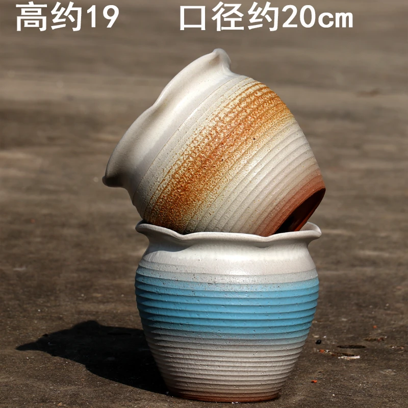 老桩粗陶罐大口径绿植陶盆透气素烧盆景盆家用陶土盆绿植陶瓷花盆