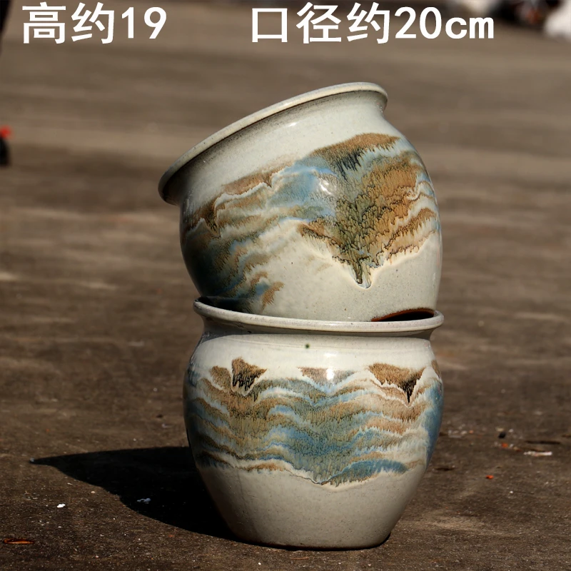 宜兴多肉植物陶瓷花盆素烧粗陶罐大口径多肉植物陶盆透气肉肉花盆