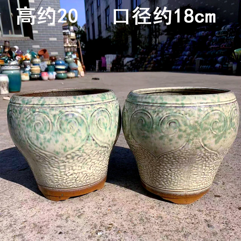 宜兴红陶花盆透气素烧粗陶罐家用盆景盆透气老桩陶盆大口径肉肉盆