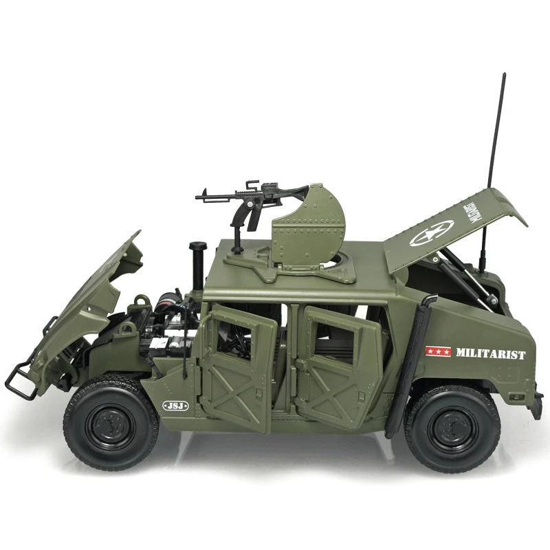 凯迪威1:18合金悍马H1军事模型战地指车吉普车悍马车收藏送礼摆件