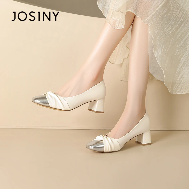 卓诗尼粗跟单鞋女2024新款秋季配裙子高跟鞋小香风法式玛丽珍女鞋