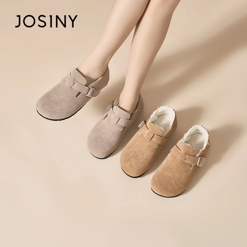 卓诗尼勃肯鞋乐福鞋2024年夏夏季女鞋新款懒人鞋子一字扣平底单鞋