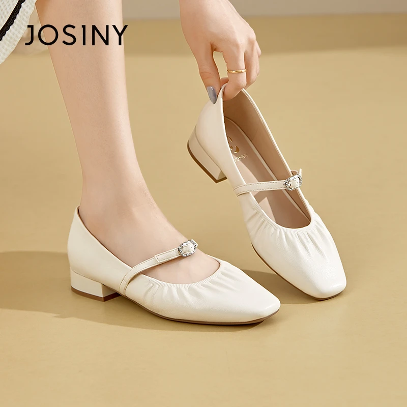 卓诗尼单鞋2024夏秋新款女百搭通勤时尚高级软底低跟法式玛丽珍鞋