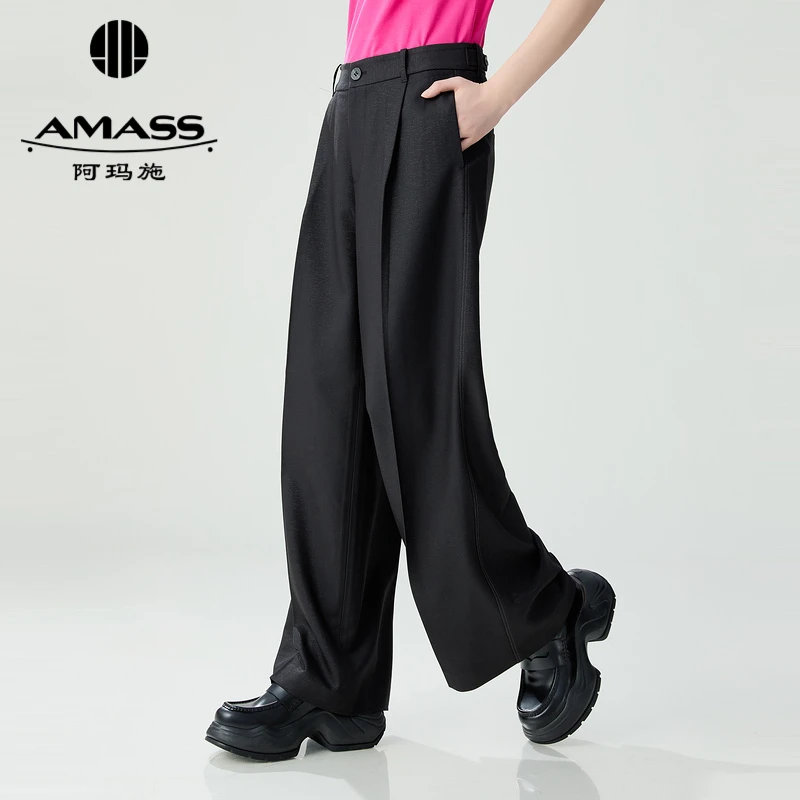 AMASS/阿玛施新款轻职风宽松西裤显瘦阔腿长裤女5100649-1135811