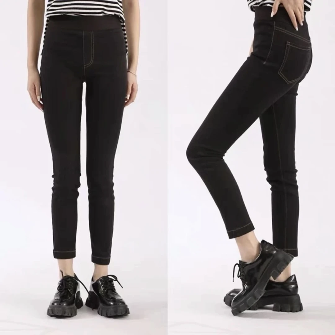 阿玛施新款纸片裤显瘦百搭外穿打底凉爽透气弹力牛仔裤5100355