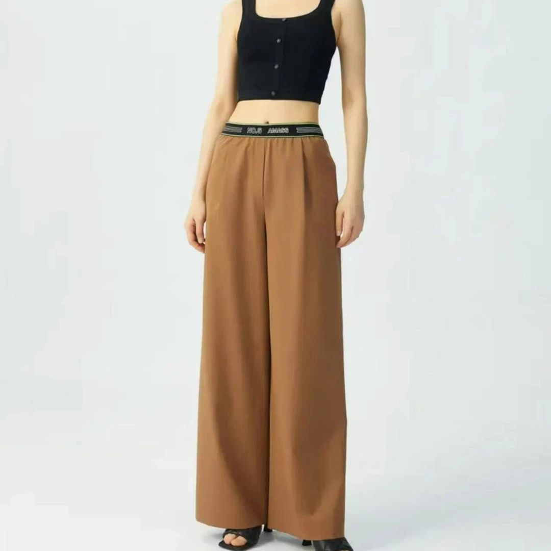 AMASS/阿玛施秋冬新款通勤阔腿气质百搭潮人巴黎裤松紧腰-5100265