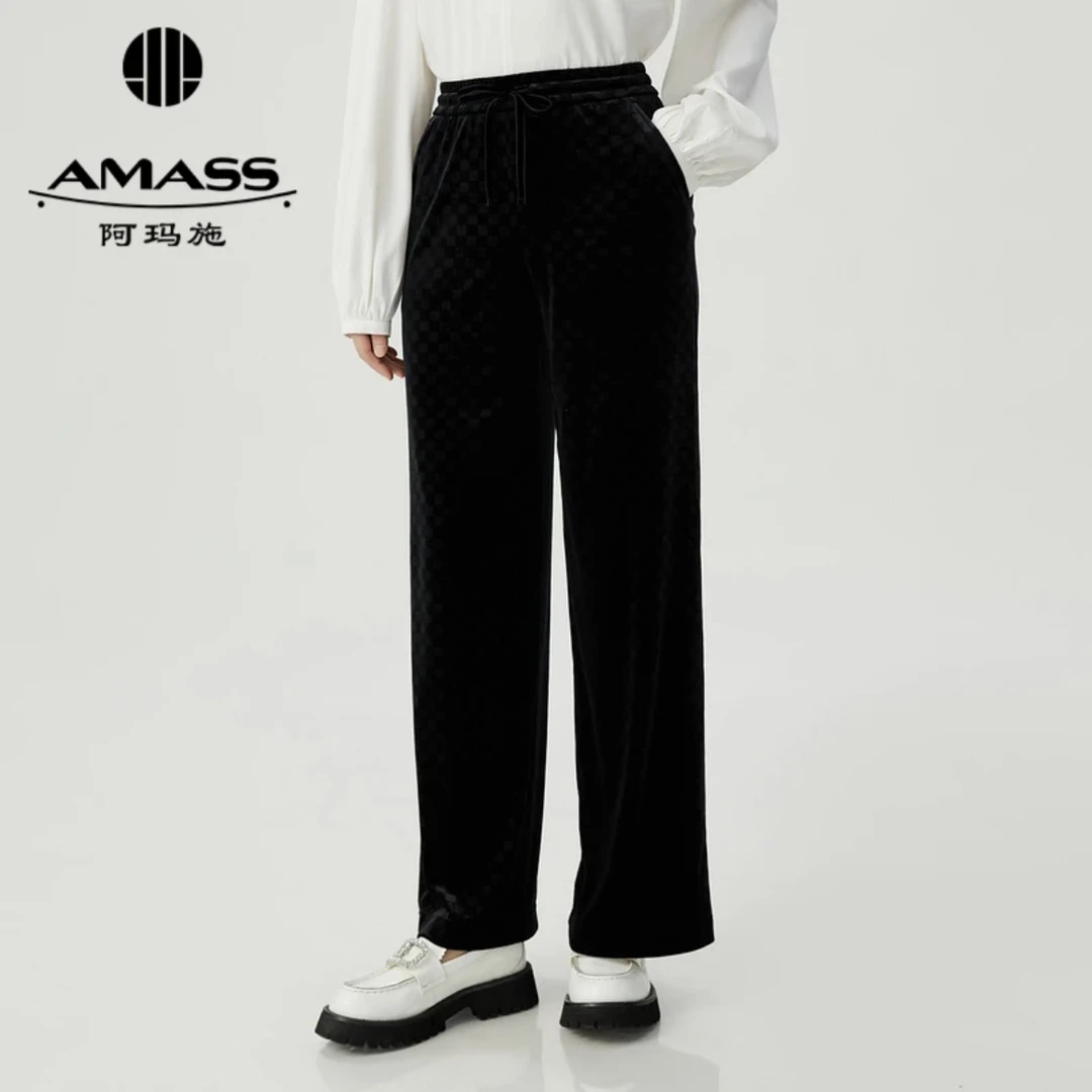 AMASS/阿玛施热力感新款松弛显瘦舒适百搭垂感休闲阔腿裤 5100586