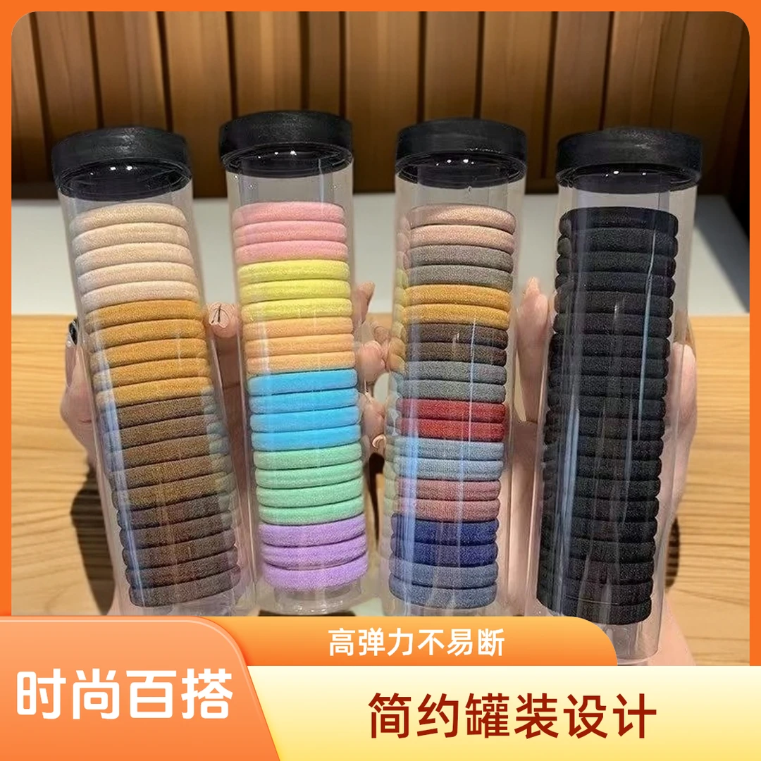 简约高弹力扎头发橡皮筋女高马尾发绳不伤发耐用头绳百搭发圈头饰