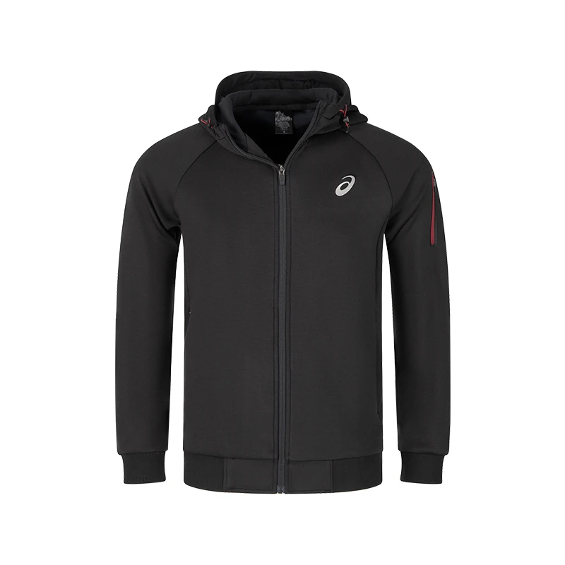 ASICS亚瑟士新款男子运动针织夹克男式连帽保暖针织夹克外套