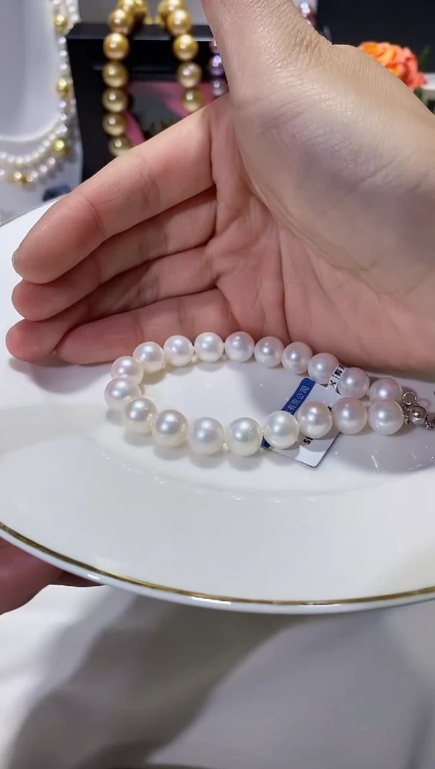 【闪购商品】淡水珍珠HD银S925镶嵌珍珠手镯@@c024