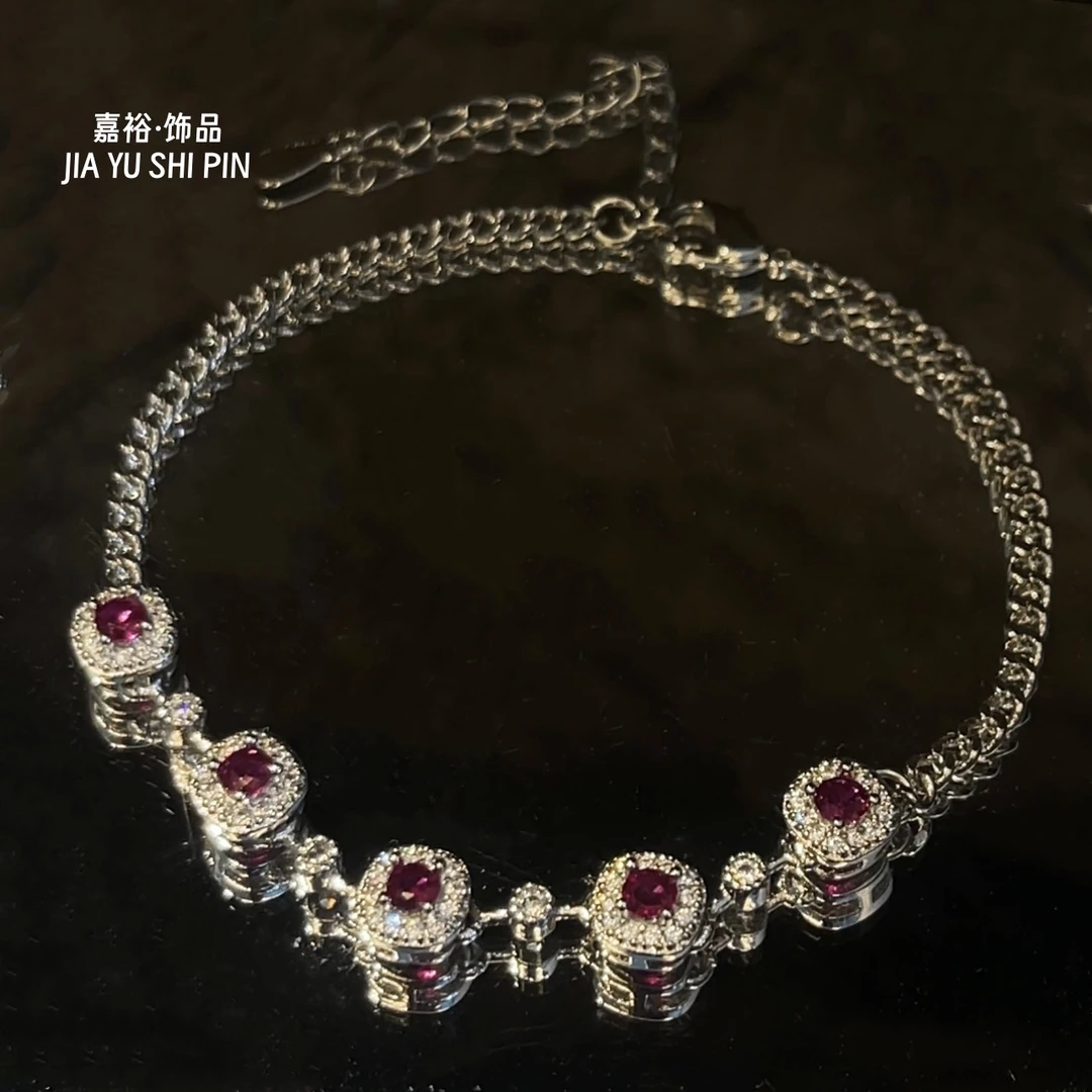 合金手链 合金手链 女款手链复古红色时尚气质饰品b027h