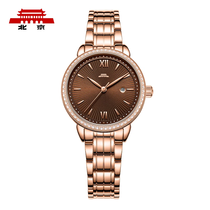 北京手表官方正品自动机械机芯女表镶钻双燕优雅女士腕表轻奢时尚