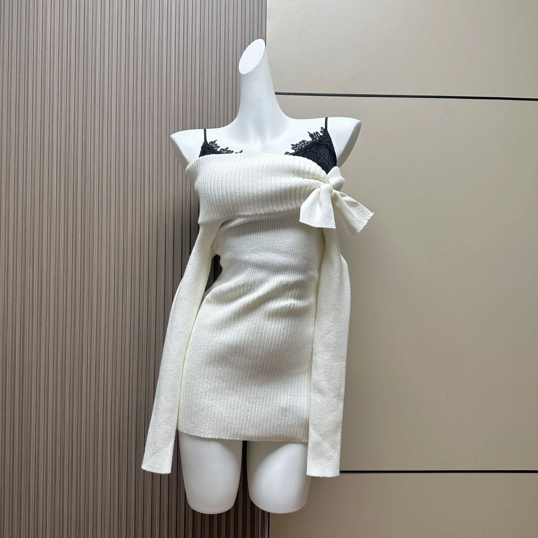 RW家冬日恋人米杏色毛衣连衣裙秋冬款