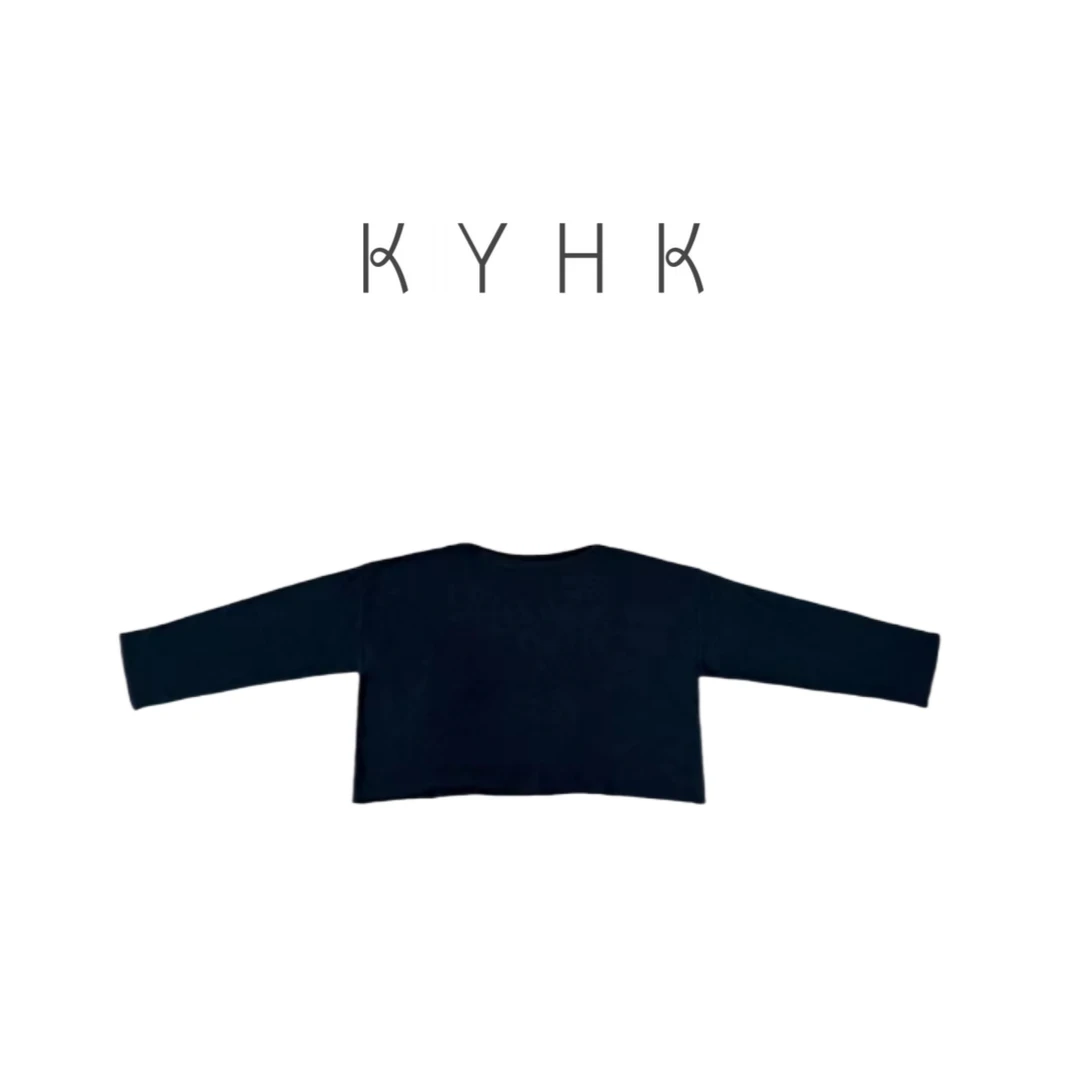 KYHK春夏新款圆领长袖无锁边设计短衫230603