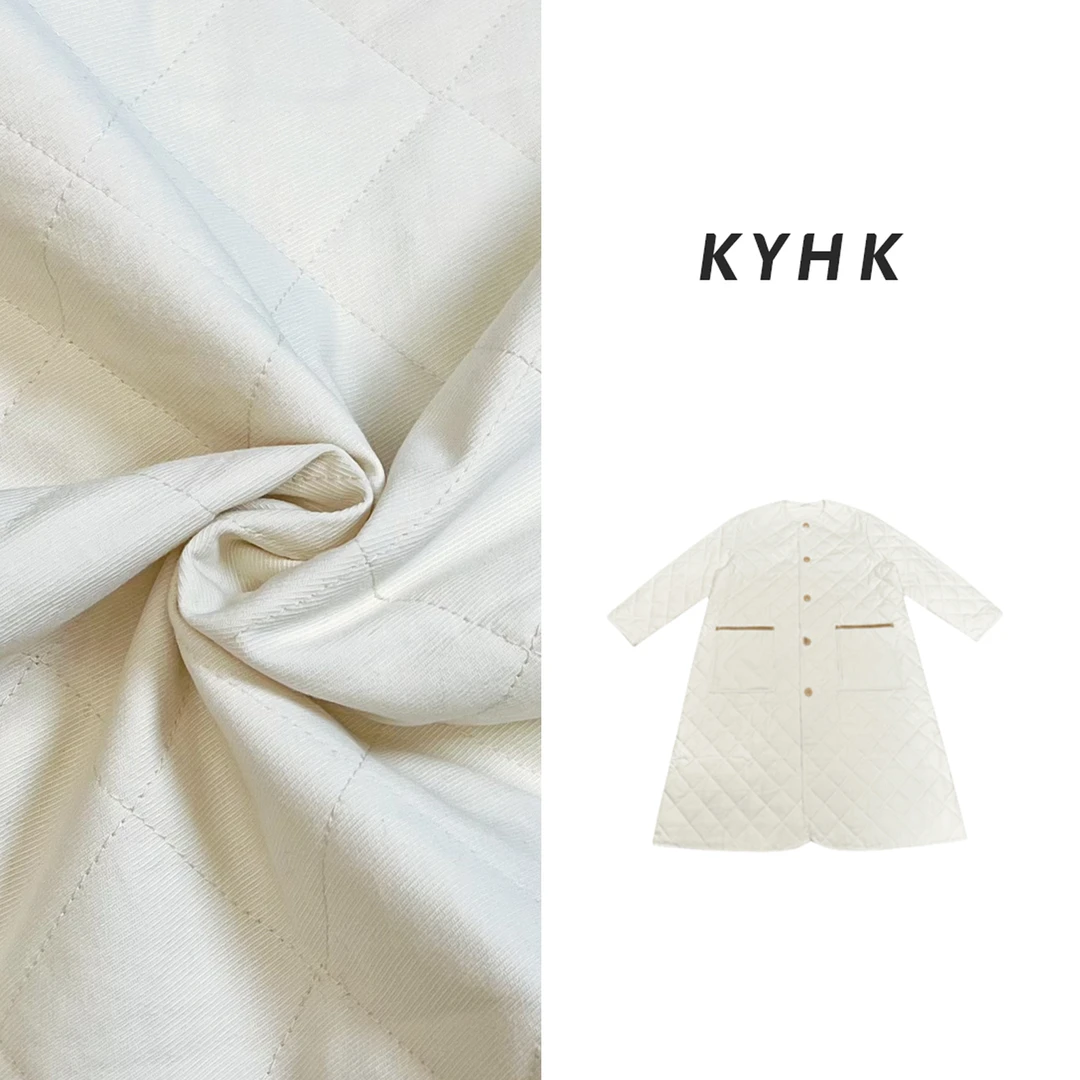 KYHK经典撞色镶边棉服长款外套241015