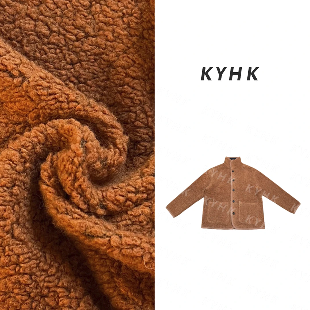 KYHK复古休闲立领立体圈圈羊毛混纺夹克外套241085