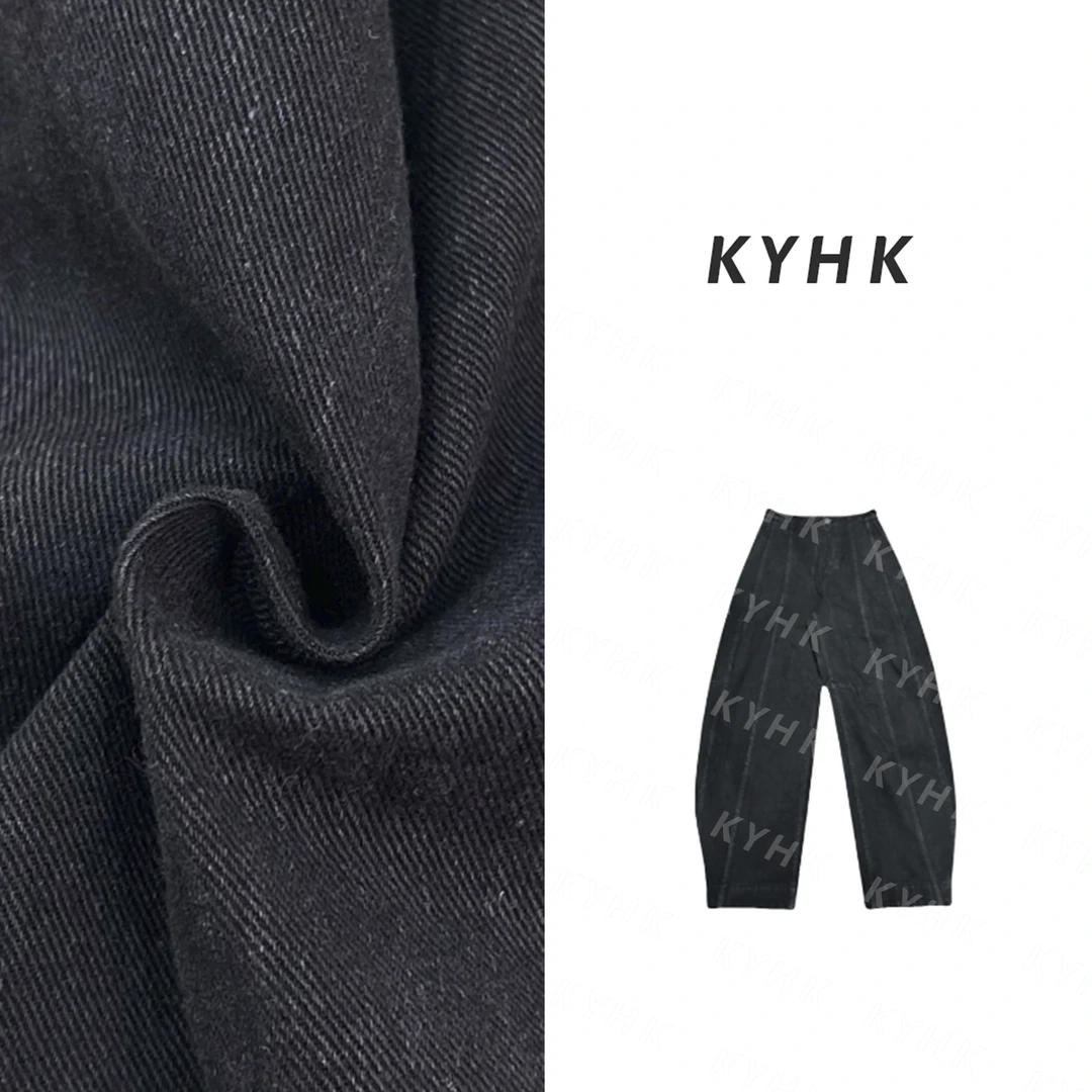 KYHK弯刀牛裤解构复古宽腿牛仔裤241019