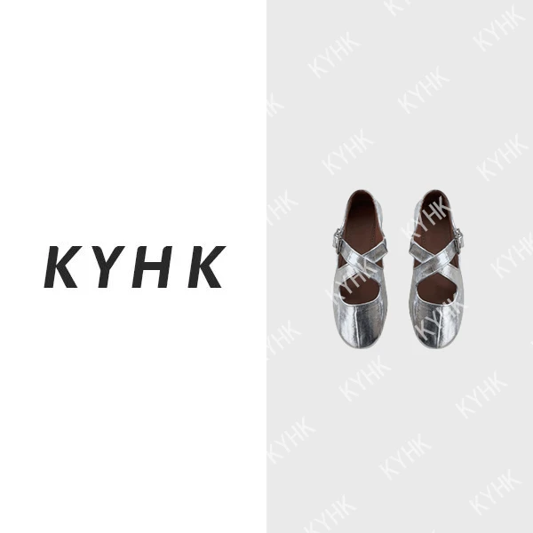 KYHK复古平底圆头交叉芭蕾休闲鞋240561
