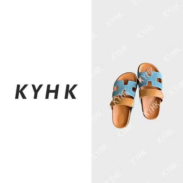 KYHK夏季拼色外穿平底二舅拖凉鞋240524