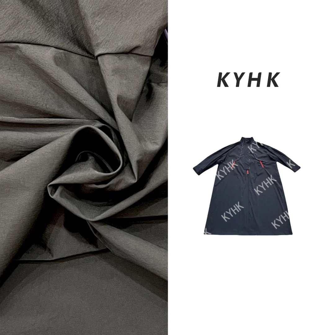 KYHK插肩袖立领撞色风衣外套240806